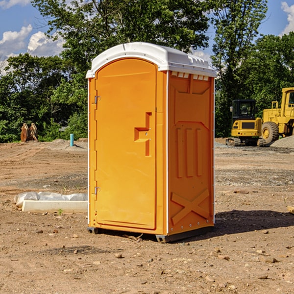 how often are the portable restrooms cleaned and serviced during a rental period in Hallowell